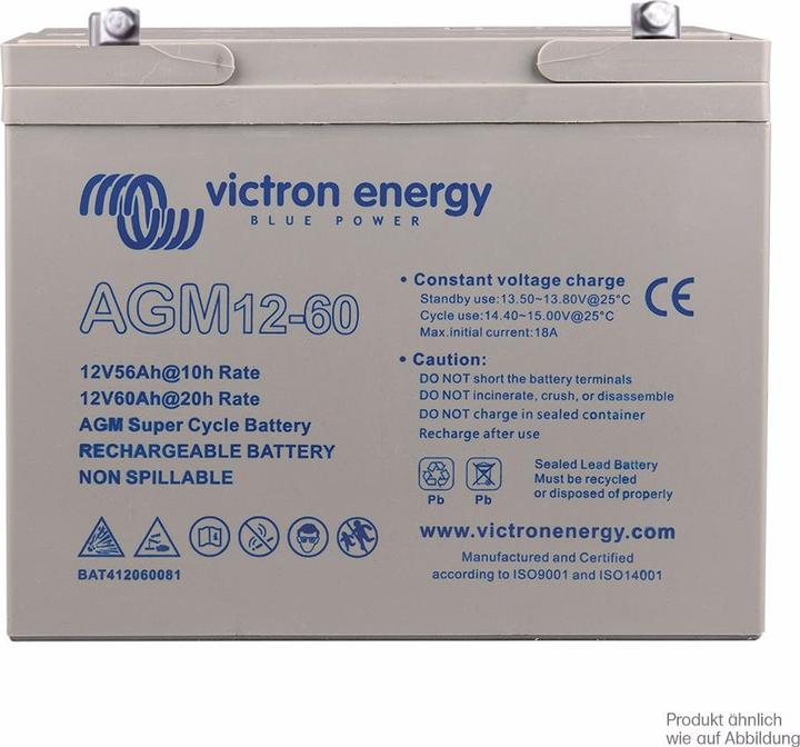 Actual product image Victron Energy AGM Deep Cycle Battery 12V/60Ah (12 V, 60 Ah)