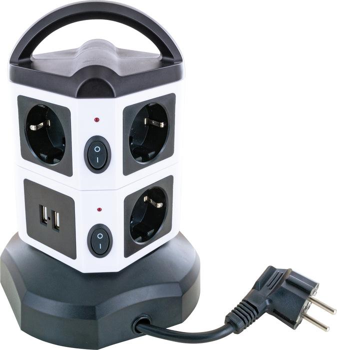 Produktbild Schwaiger Steckdosentower 7xSchuko+2x USB (7 x, USB-C, CEE 7/3, 1.80 m)