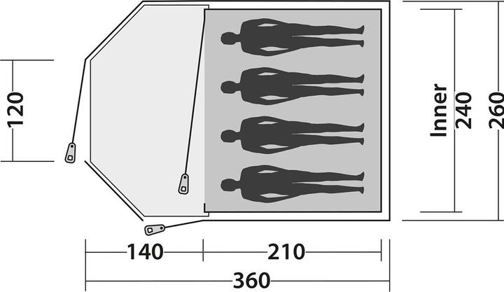 Actual product image Easy Camp Tent Blazar 400 (Dome tent, 6.40 kg, 4 persons)
