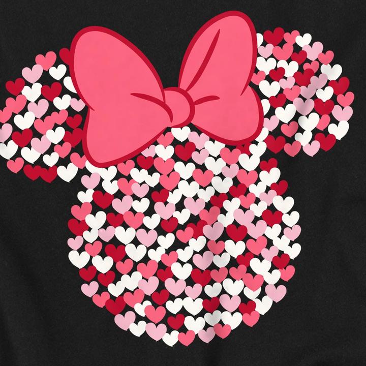 Actual product image Disney Childrens/Kids Minnie Mouse Heart Ears Silhouette Valentine's Day T-Shirt (116)