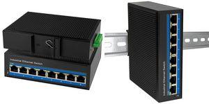 Actual product image LogiLink NS203 Industrial Gigabit Ethernet Switch 8-Port 10/100/1000 Mbps DIN Rail Mounting (8 Ports)