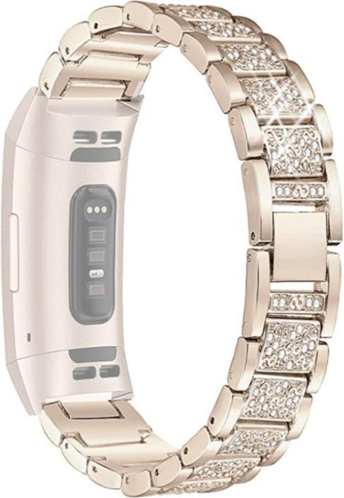 Image du produit Cover-Discount Fitbit Charge 5 - Acier inoxydable avec bracelet en strass or (Acier inoxydable, Lot)