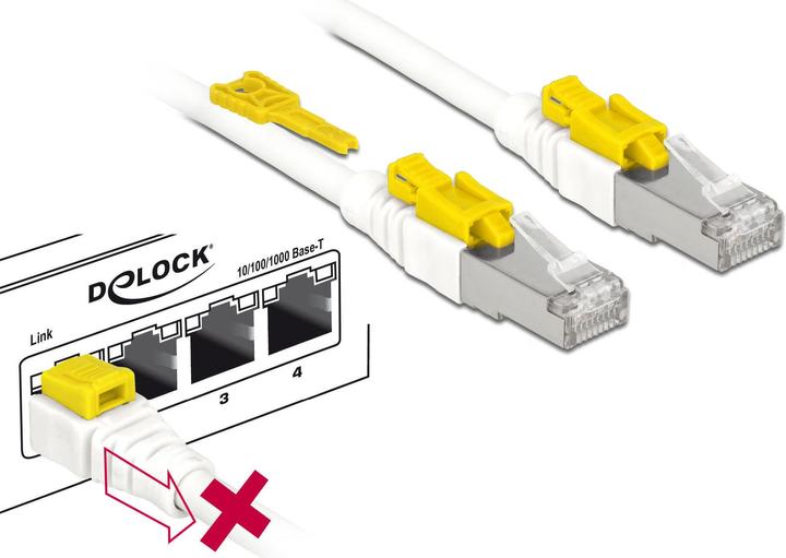 Produktbild Delock Patchkabel: S/STP, 1m, weiss (S/STP, CAT6a, 1 m)