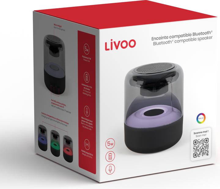 Produktbild Livoo Lautsprecher Bluetooth® kompatibel (5 h, Akkubetrieb)