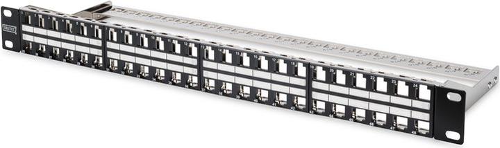 Actual product image Digitus Patch Panel housing 1U for Keystone modules 48-Port 48,3cm 19inch black RAL 9005