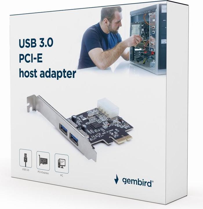 Produktbild Gembird UPC-30-2P - PCIe - USB 3.2 Gen 1 (3.1 Gen 1) - NEC D720200F1 - 121 mm - 93 mm -