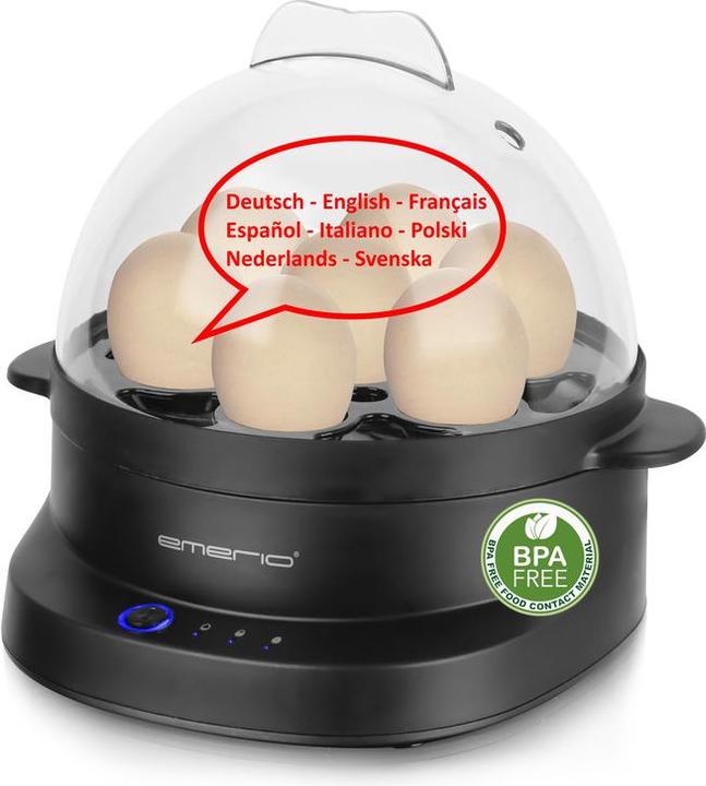 Actual product image Emerio EB-131811.1 Egg boiler BPA-free Black