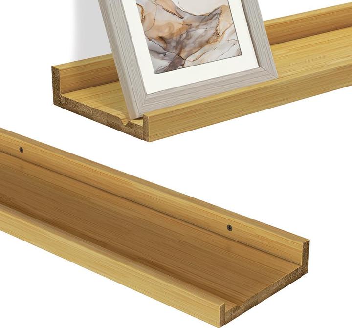 Image du produit Vicco Étagère murale Linus, bambou, 50 x 4 cm 2pcs