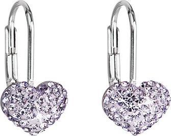 Produktbild Evolution Group Heart earrings with crystals 31125.3 violet (L)