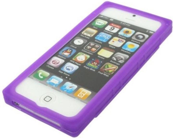 Actual product image König Design Silicone Case Retro Cassette for Mobile iPhone 5 & 5s Purple (Apple iPhone 5)