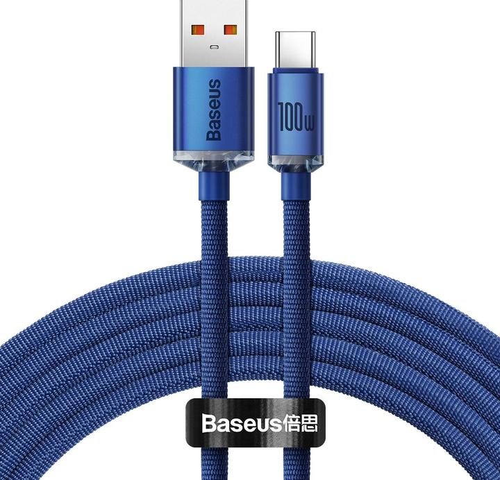Image du produit Baseus Crystal Shine Series Fast Charging Data Cable USB to Type-C 100W 2m Blue (2 m, USB 2.0)