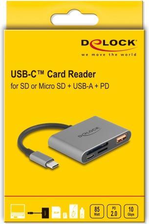Produktbild Delock USB-C Card Reader für SD und Micro SD Speicherkarten (USB)