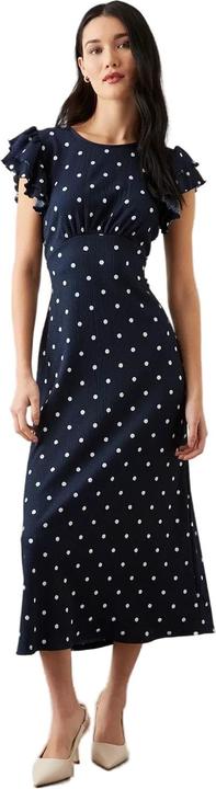 Actual product image Dorothy Perkins Womens/Ladies Empire Spotted Ruffle Midi Dress (42 D)
