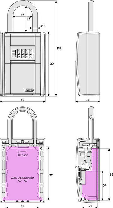 Produktbild Abus KeyGarage 797 LED mit Bügel