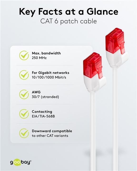 Produktbild Goobay Patch-Kabel (U/UTP, CAT6, 3 m)
