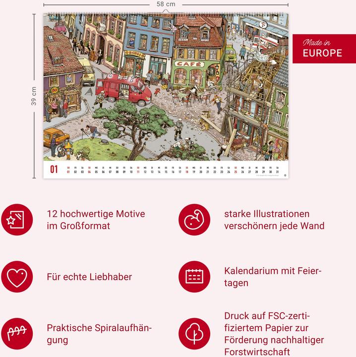 Produktbild Göbel & Knorr Wimmelbilder Edition Kalender 2026 (58 x 39 cm, Deutsch)