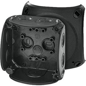 Actual product image Hensel Junction box for indoor installations black IP66 with membrane glands DK 0200 B 62000295