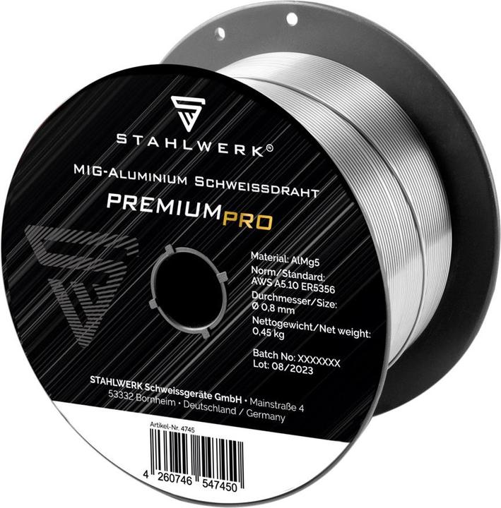 Immagine prodotto Stahlwerk Filo per saldatura MIG MAG alluminio ER5356 AlMg5 0,8 mm 0,45 kg bobina di filo