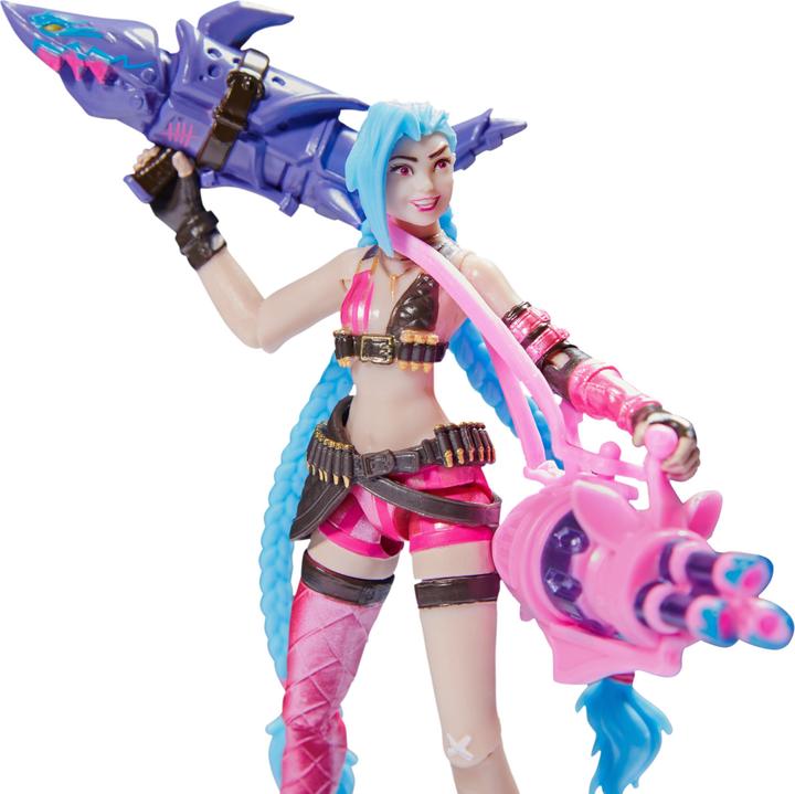 Actual product image Spin Master League of Legends action figures (Vi, Caitlyn, Ekko, Heimerdinger and exclusive Jinx)
