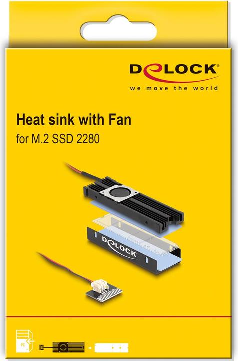 Image du produit Delock Dissipateur thermique avec ventilateur pour SSD M.2 2280 noir