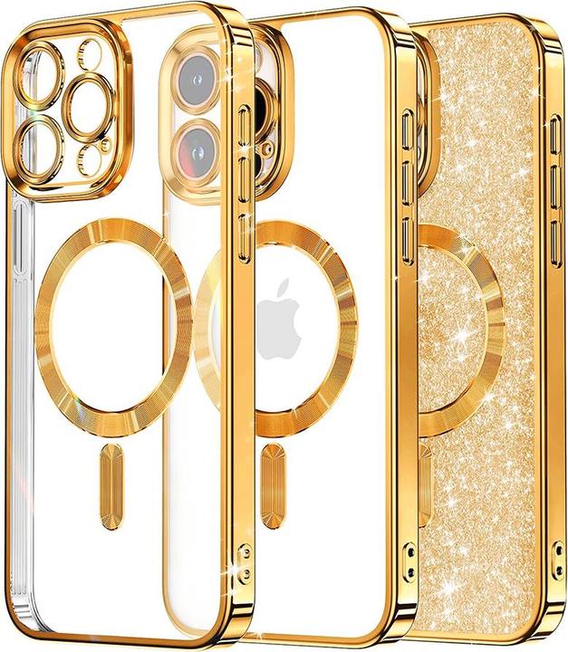 Actual product image Techsuit - Luxury Glitter MagSafe - iPhone 16 Pro - Gold (Apple iPhone 16 Pro)