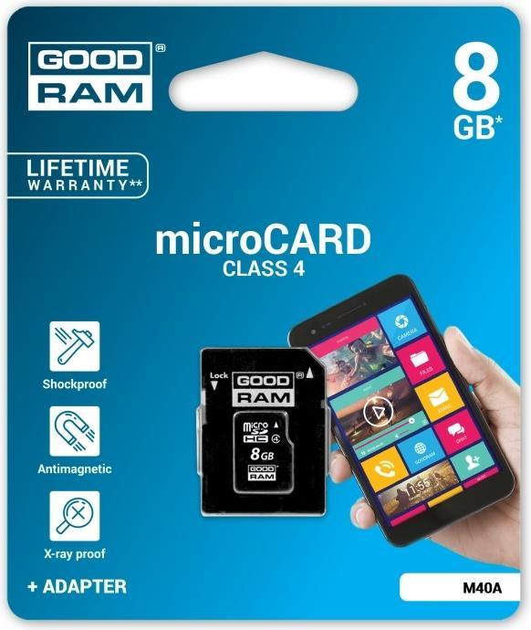Produktbild Goodram 8GB Micro SDHC (8 GB, microSDHC, U3, UHS-I)