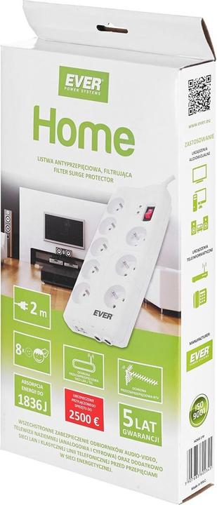 Actual product image Ever T/LZ05-HOM019/0000 Listwa filtrujaca Home (8 x, 2 m)