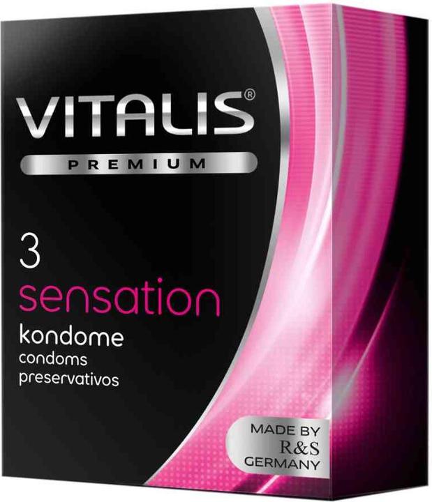 Immagine prodotto Vitalis PREMIUM "Sensation" 3 preservativi incredibilmente stimolanti con effetto 3 in 1 (3 pz.)