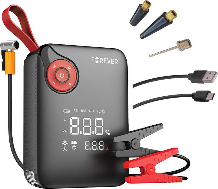 Immagine prodotto Forever avviatore di emergenza 4in1 JS-400 7200mAh nero-rosso (600 A, 7200 mAh)