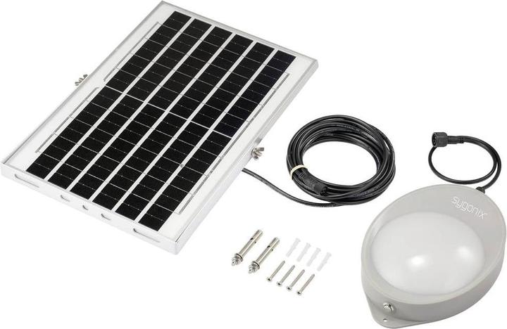 Produktbild Sygonix SY-5596934 Solar-Wandstrahler mit Bewegungsmelder 10W Neutralweiss Grau (250 lm, IP44)