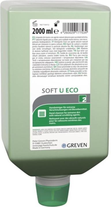 PGP Hand cleaner SOFT U ECO 2l solvent-free 2000ml Vario bottle PHYSIODERM (Liquid soap, 2000 ml)