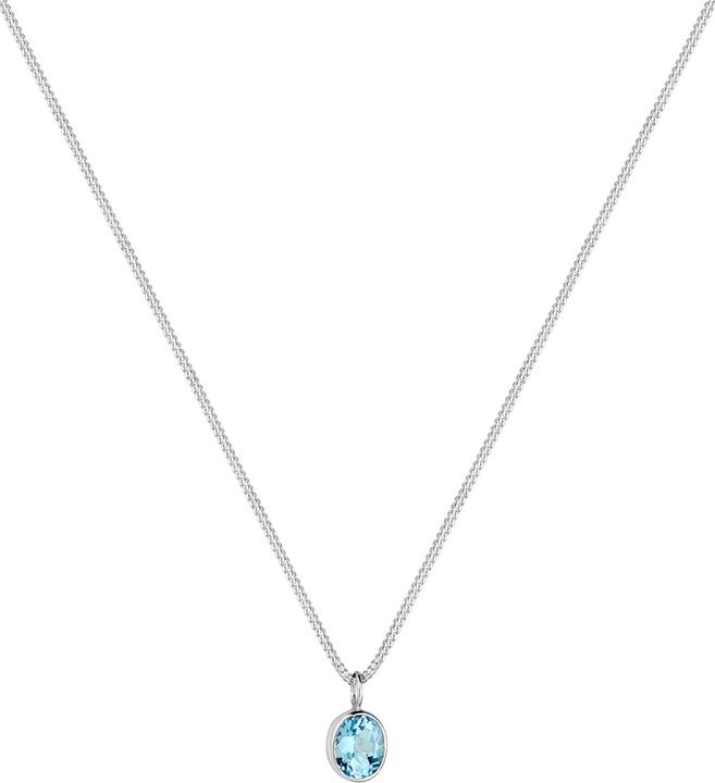 Produktbild Elli Halskette Geo Oval Topas Edelstein Edel 925 Sterling Silber (925er Sterling Silber, Topas, 45 - 55 cm)