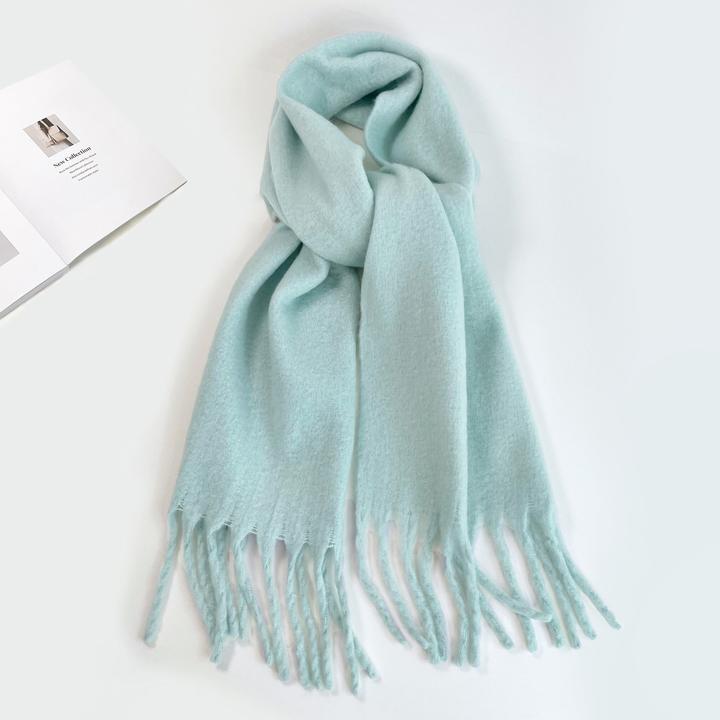 Immagine prodotto Only-Bags.Store Solid Colour Plush Warm Chunky Scarf Long Simple Large Thickened Tassel Scarf Winter Outdoor