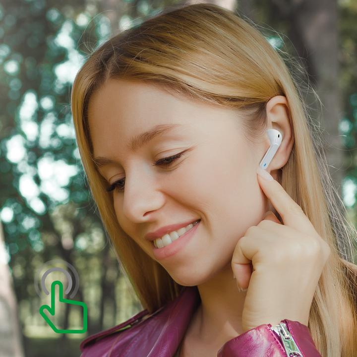 Produktbild 4smarts In-Ear-Kopfhörer Eara Twin Weiss (keine Geräuschunterdrückung, 3 h, Kabellos)