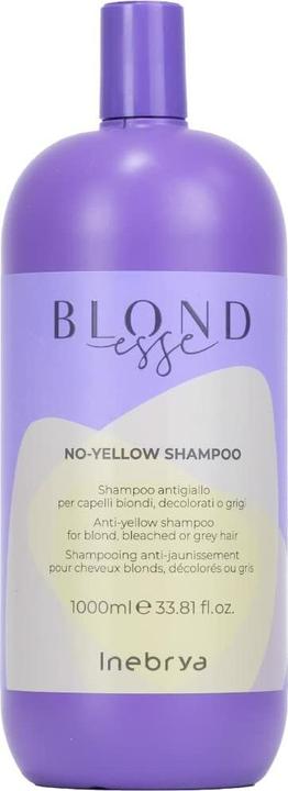 Inebrya Blondesse No-Yellow Shampoo szampon do włosów blond rozjaśnianych i siwych 1000ml (W) (1000 ml, Flüssiges Shampoo)