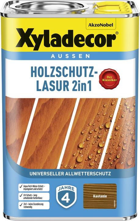 Produktbild Xyladecor Holzschutz-Lasur Kastanie 4 L (Kastanie, 4 l)