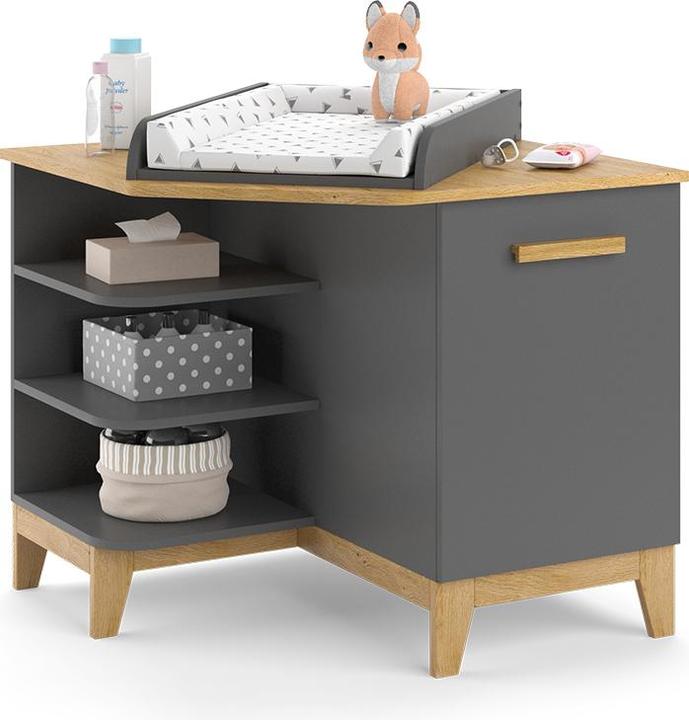 Actual product image VitaliSpa Wickelkommode Malia, Grau/Eiche, 85 x 85.2 cm mit Tür