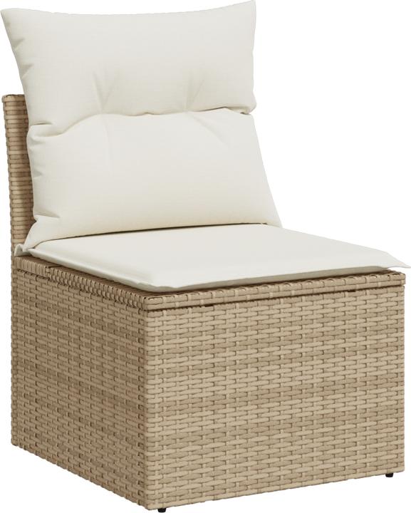 Produktbild VidaXL 9-teiliges Garten Sofa Set mit Kissen Beige Poly Rattan