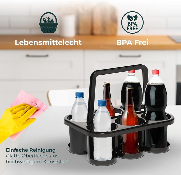 Actual product image Novaliv 4X Flaschenträger für 24 Flaschen - Stabiler Halt - Getränkekorb Kunststoff, Stapelbar, 32x2