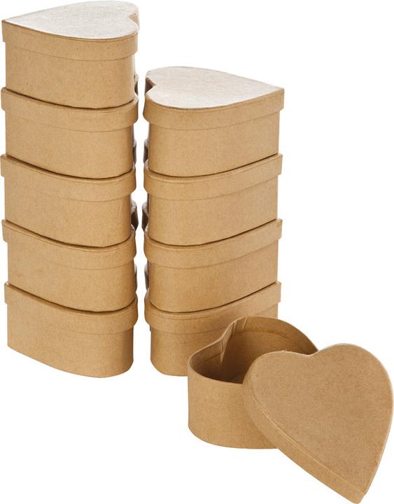 Actual product image Folia Cardboard Box Set Mini HEART, natural (Gift box, 10 x)