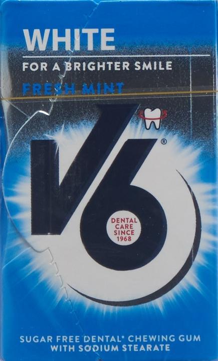 Actual product image V6 White Kaugummi Freshmint (1 pcs., 24 g)