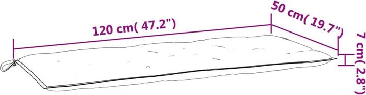 Immagine prodotto VidaXL Tessuto per cuscini di panche da giardino (120 x 50 x 7 cm)