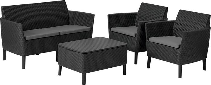 Allibert Loungeset Salemo, Anthrazit, 4 Sitzplätze