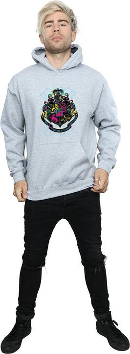 Actual product image Mens Neon Hogwarts Crest Hoodie (M)