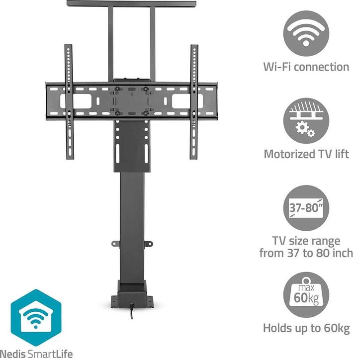 Image du produit Nedis Support TV motorisé - 37-80" - poids d'écran maximal supporté : 60 kg - Built-in Sc (80", 60 kg)