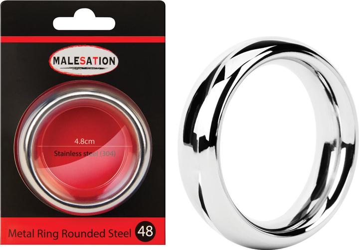 Actual product image Malesation Metal Ring Rounded Steel (4.80 cm)