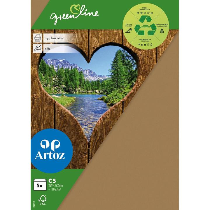 Image du produit Artoz Enveloppe C5 de Green Line, 5 pièces, marron (C5, 5 x)