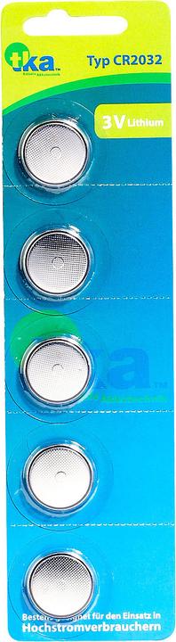 Immagine prodotto TKA Pile a bottone al litio CR2032 (pila BIOS), 3 volt, in confezione economica da 5 (5 pz., CR2032, 210 mAh)