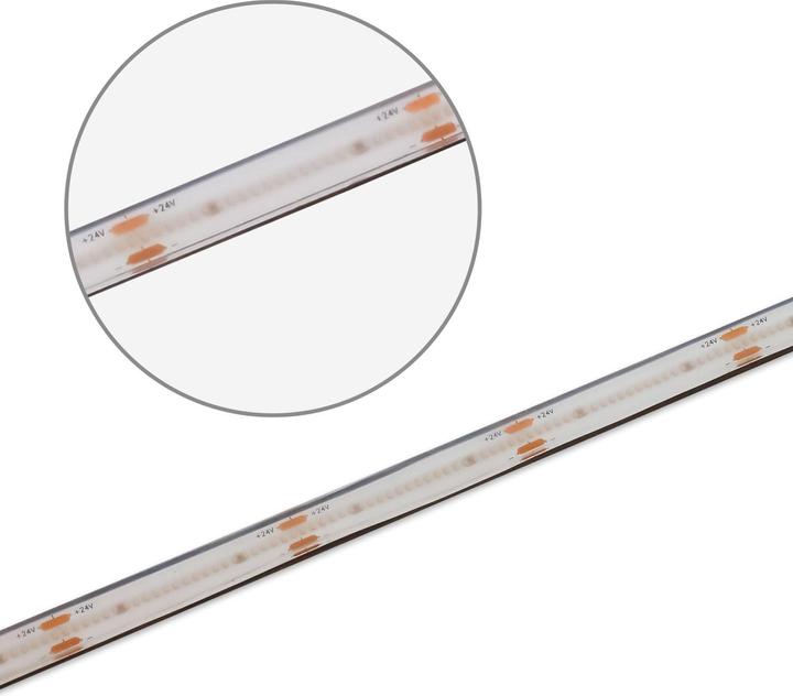 Actual product image Isoled LED HT927/965 COB CCT 2-pin flexible tape for up to 90°C environment, 24V DC, 8+8W, IP68, 5m roll (500 cm)