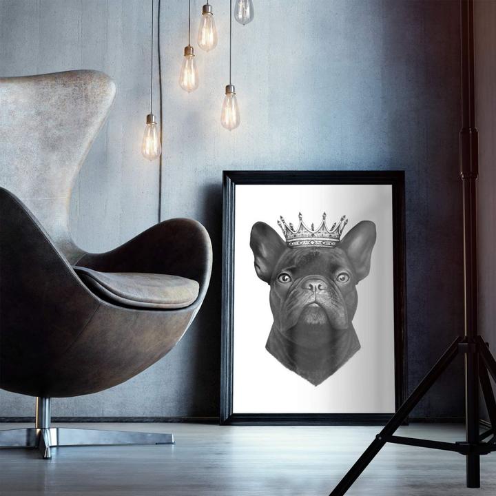 Image du produit Trenddeko Le roi des bouledogues français (24 x 30 cm)